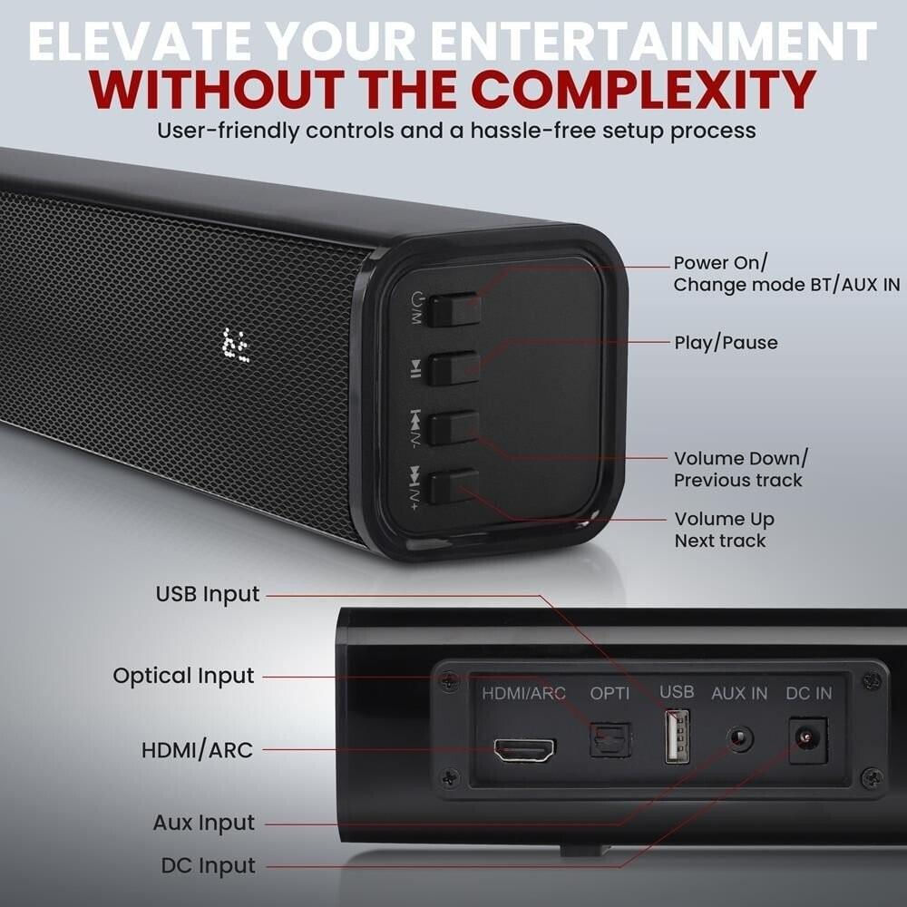 Barra De Sonido Pyle Psbvsn60 Bluetooth De Mesa 60 W img #2