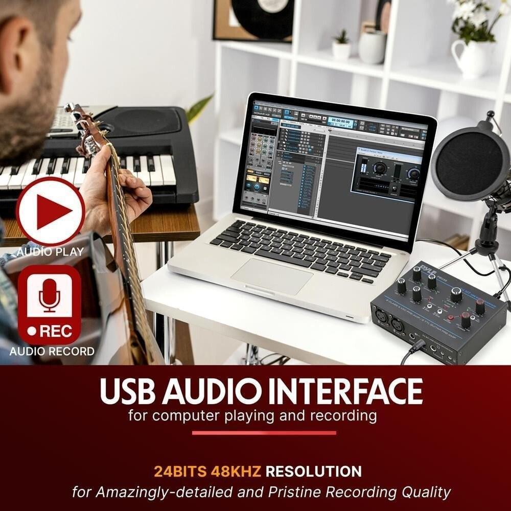 Interfaz De Audio Usb Pyle Pmux6 Compacta De 2 Canales img #4