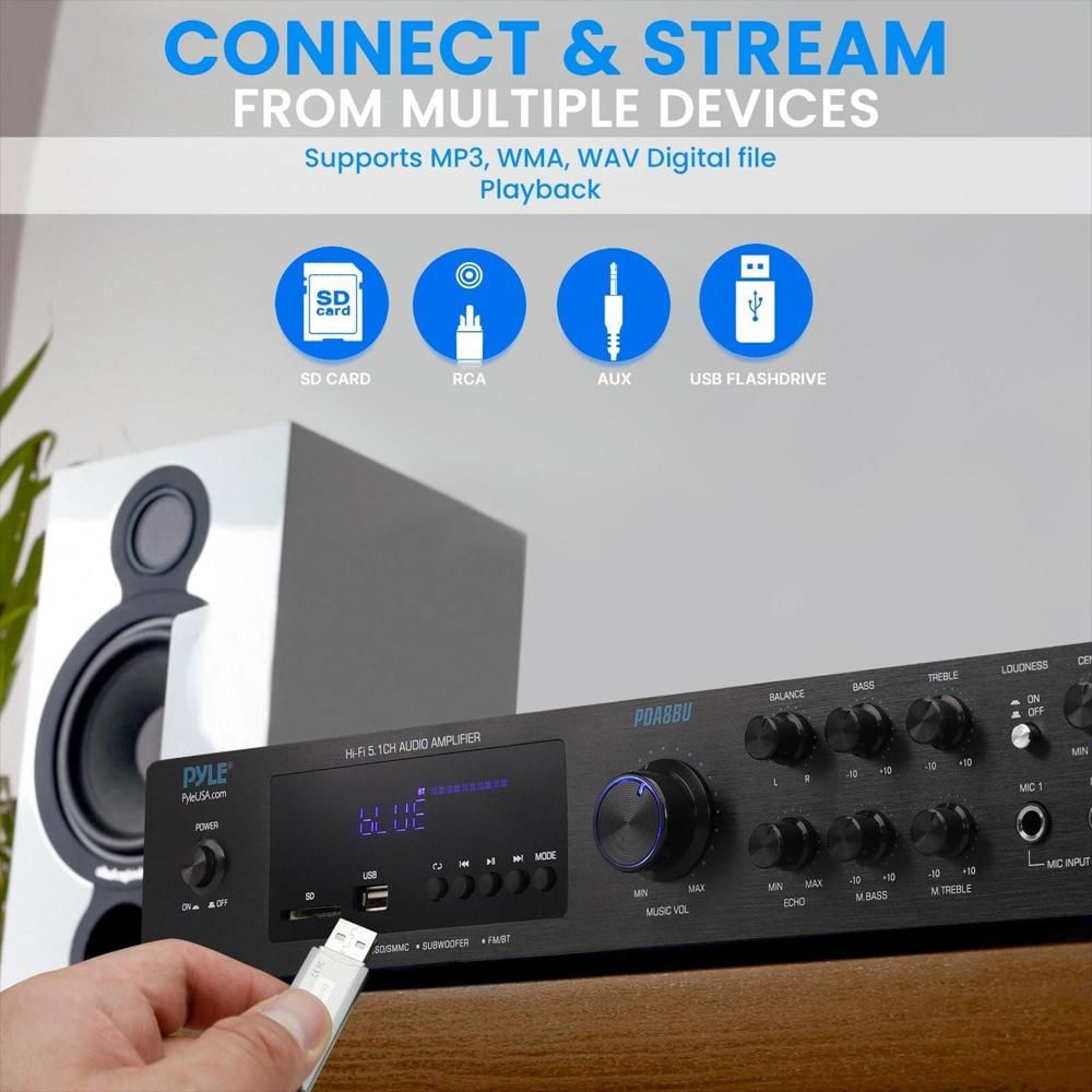 Amplificador De Audio Pyle 5 Canales Bluetooth img #2