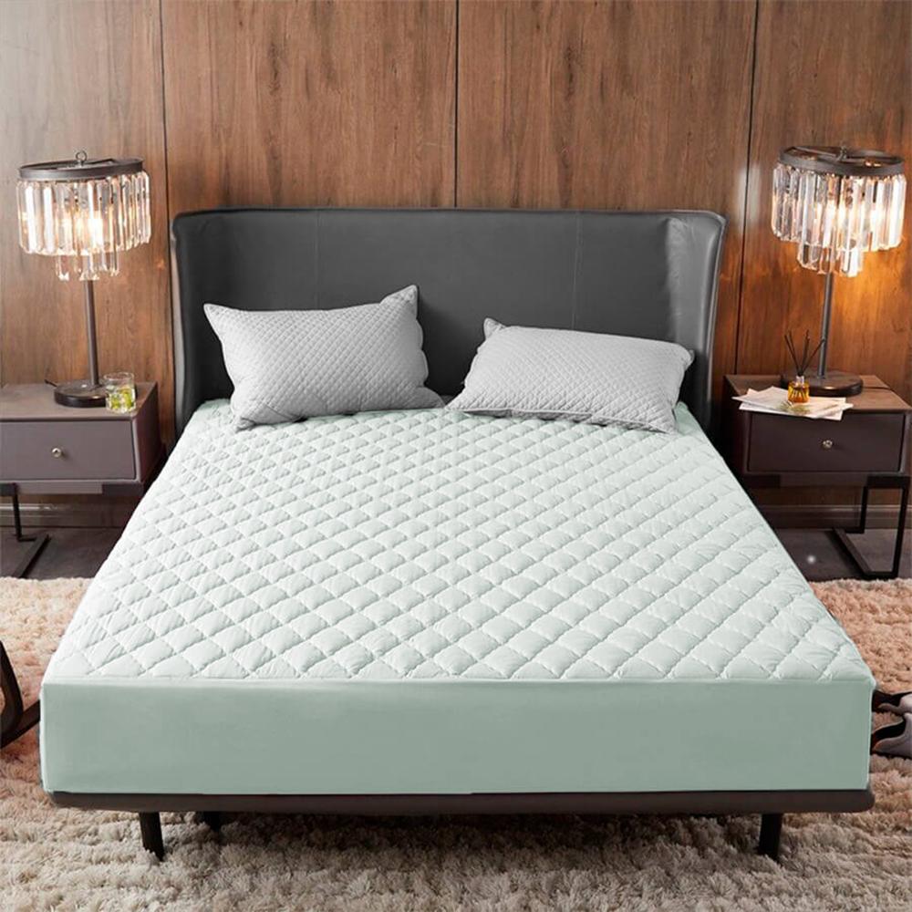 Protector Colchon King Acolchado Verde Agua 200X200cm img #1