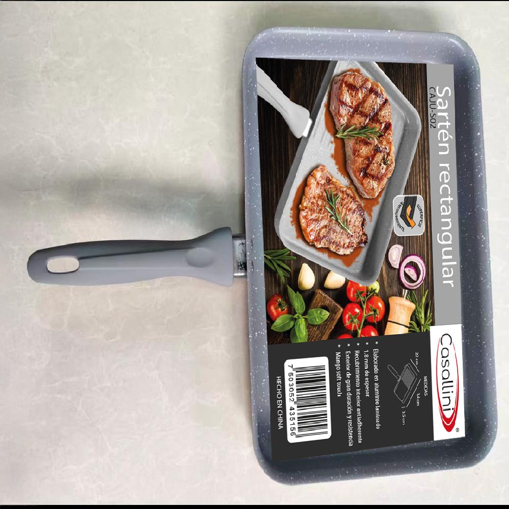 Sartén Rectangular Casallini En Aluminio Color Gris img #2