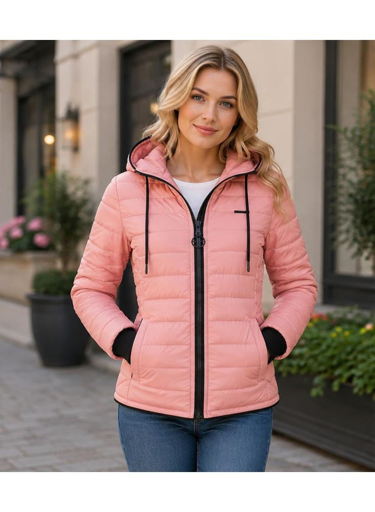 Chaqueta Acolchada Impermeable Con Capota Para Mujer img #3