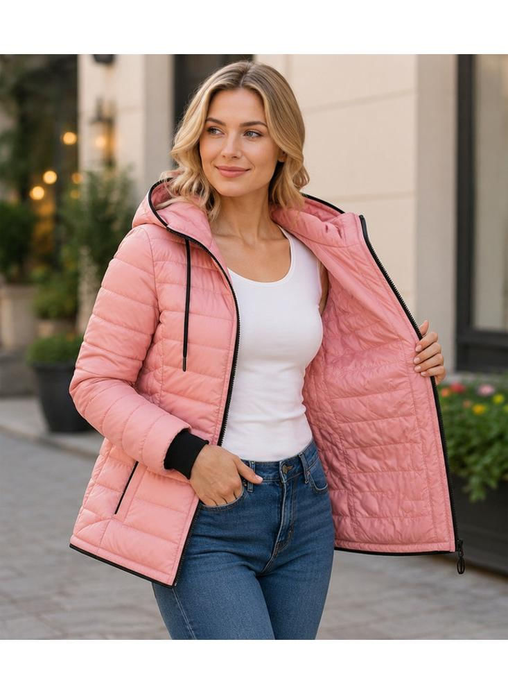 Chaqueta Acolchada Impermeable Con Capota Para Mujer img #4
