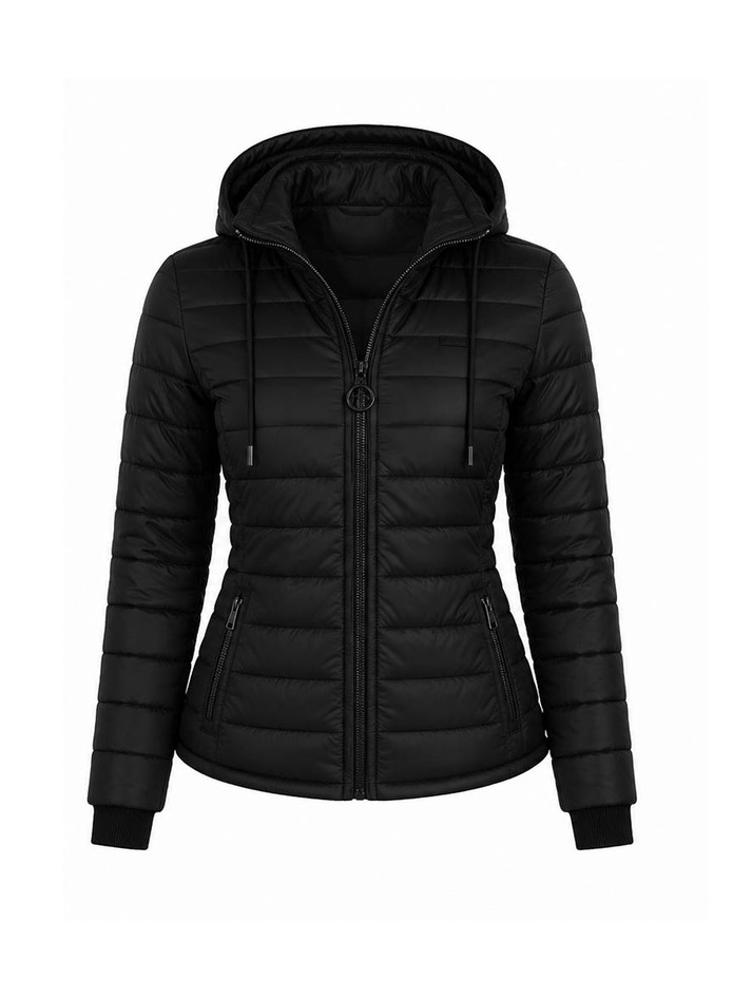 Chaqueta Acolchada Impermeable Con Capota Para Mujer img #1