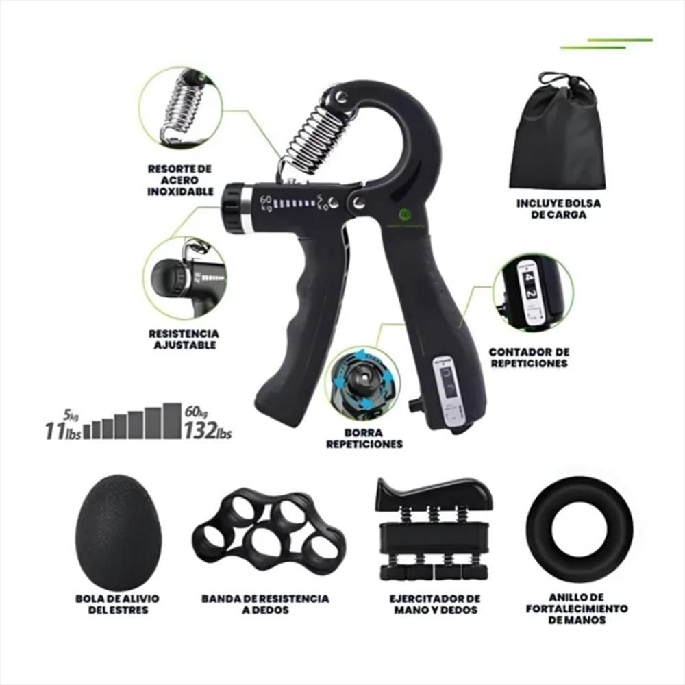 Kit Ejercitador Mano Muñeca Antebrazo Graduable img #2
