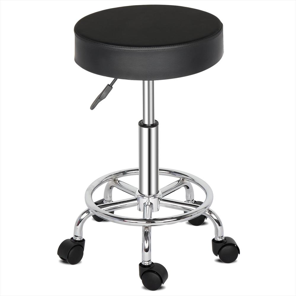Taburete Giratorio Ajustable Con Ruedas Para Taller Negro img #1