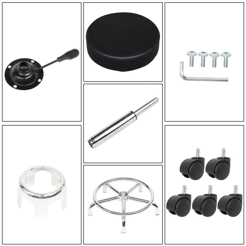 Taburete Giratorio Ajustable Con Ruedas Para Taller Negro img #4