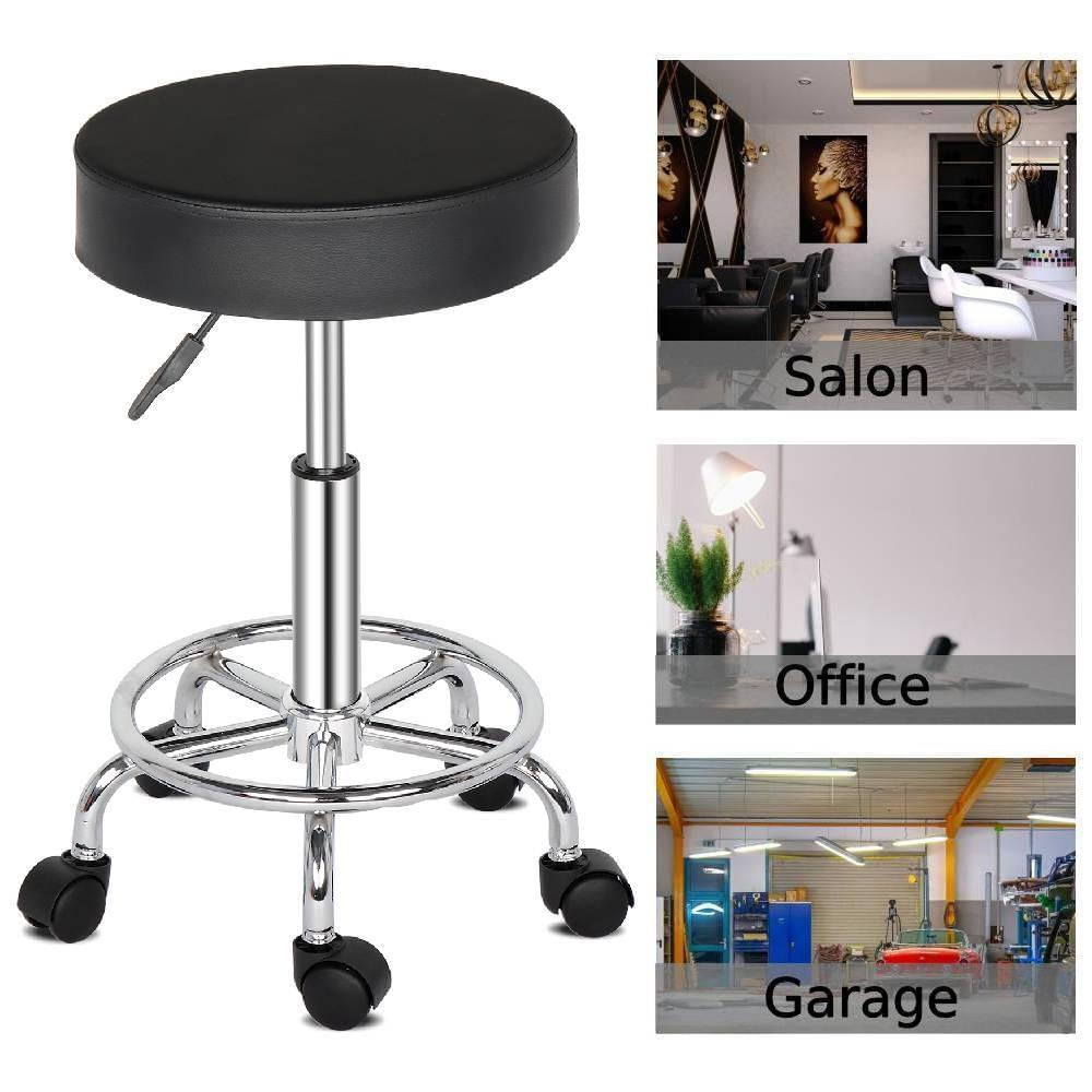 Taburete Giratorio Ajustable Con Ruedas Para Taller Negro img #5