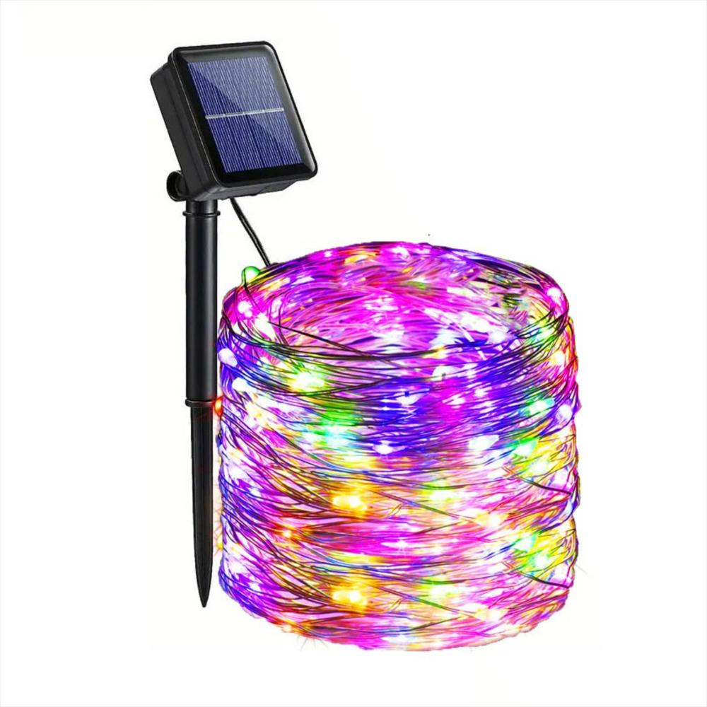 Luces Navideñas Multicolor Con Panel Solar 21 Metros img #1