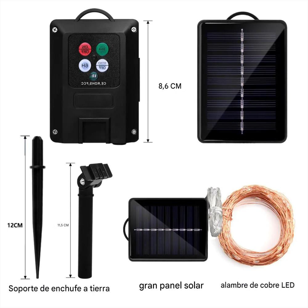 Luces Navideñas Multicolor Con Panel Solar 21 Metros img #3