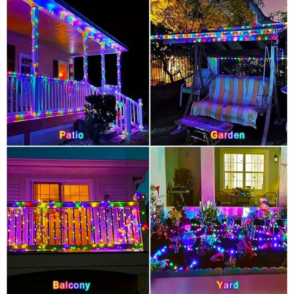 Luces Navideñas Multicolor Con Panel Solar 21 Metros img #4