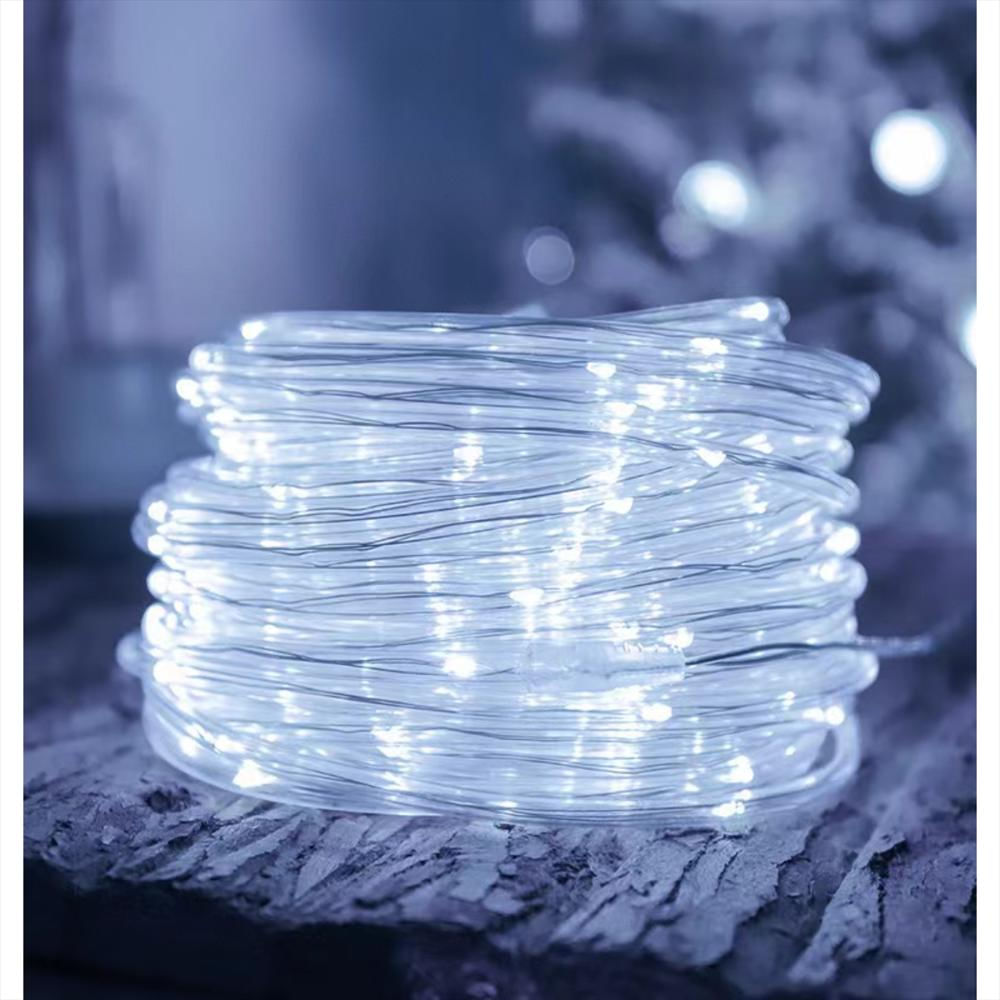 Luces Navideñas Con Panel Solar 100 Led Blanco 12 Metros img #3