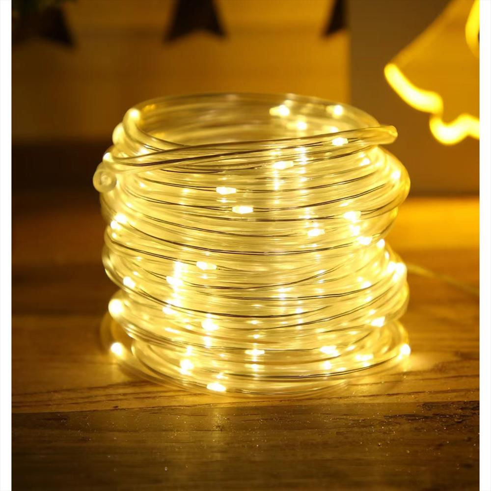 Luces Navideñas Con Panel Solar 100 Led Blanco 12 Metros img #5