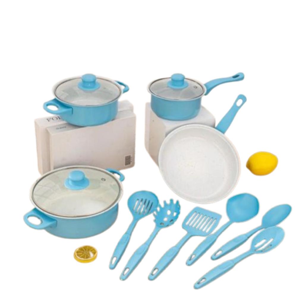 Set De Ollas Cocina 13Pcs Azul img #1
