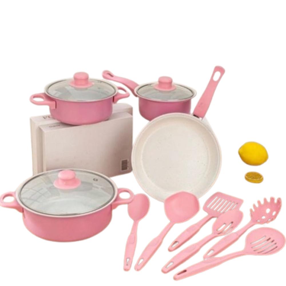 Set De Ollas Cocina 13Pcs Rosado img #1