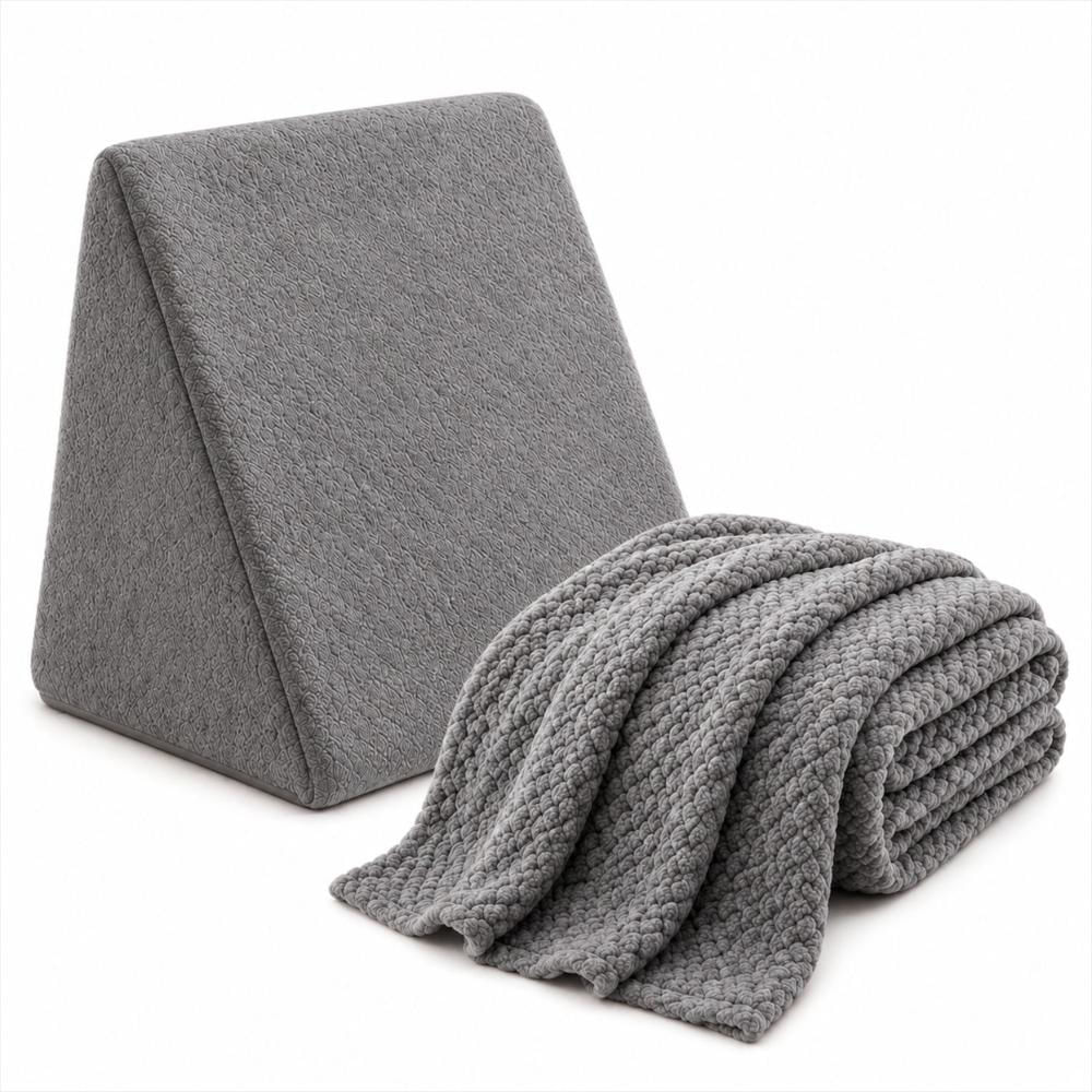 Combo Cojin Tv + Cobija Gris img #1