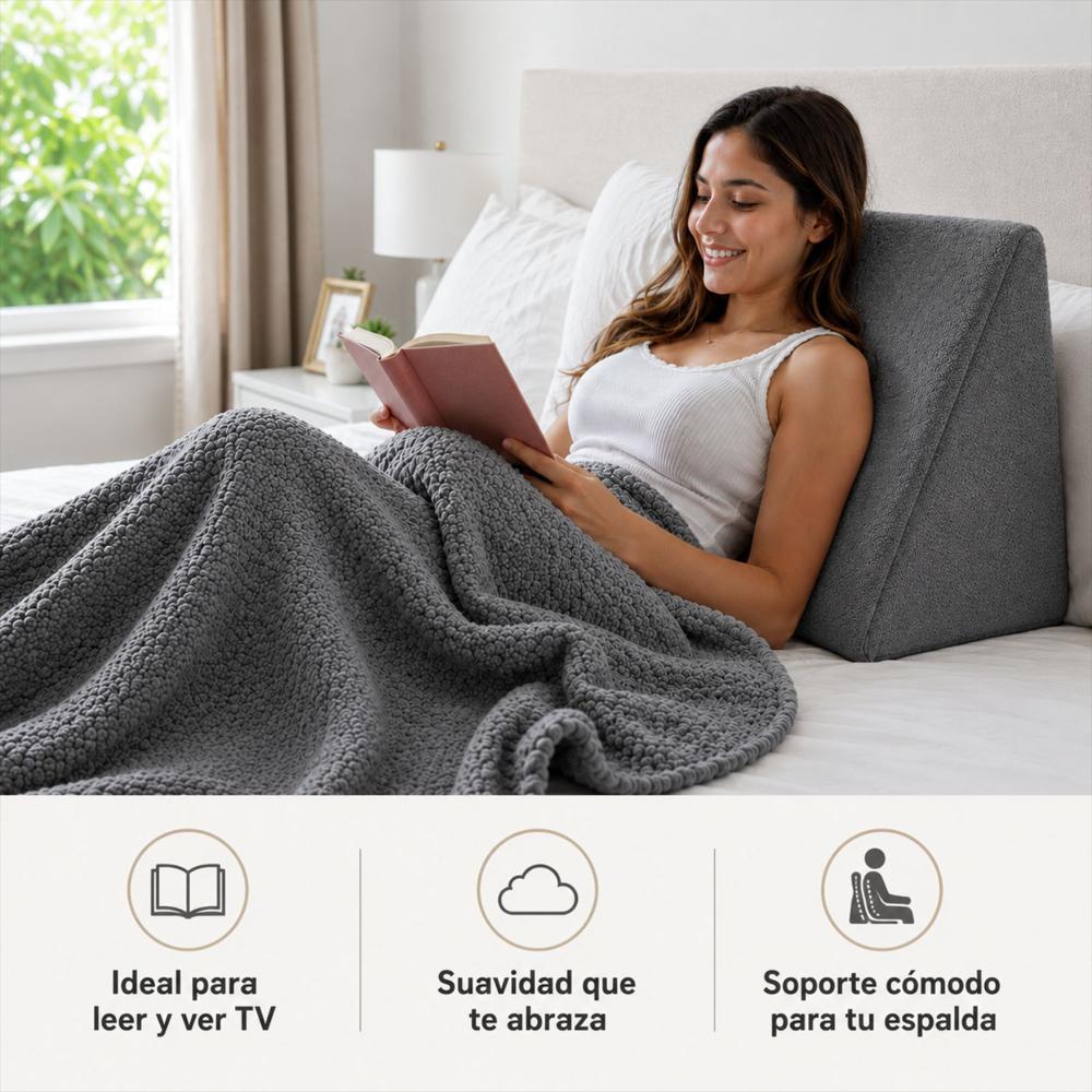 Combo Cojin Tv + Cobija Gris img #2
