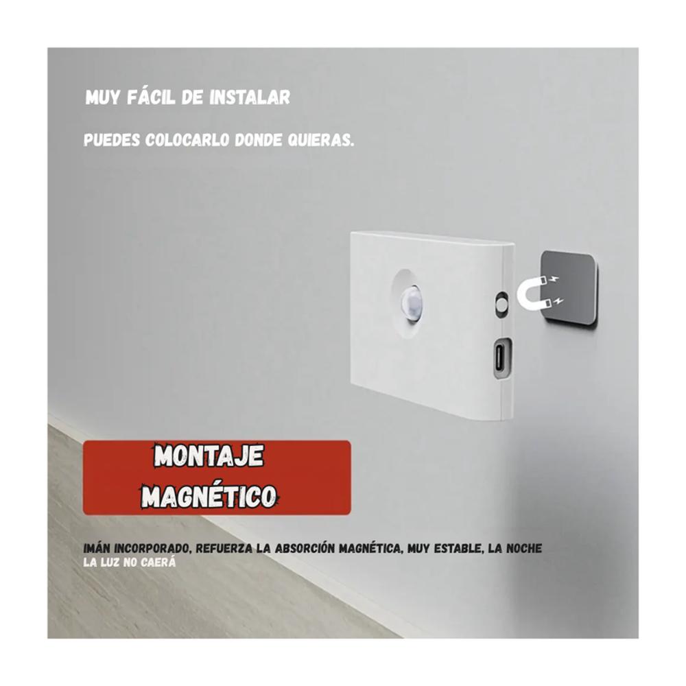 Luz Led Inteligente Pared Sensor De Movimiento Recargable img #2