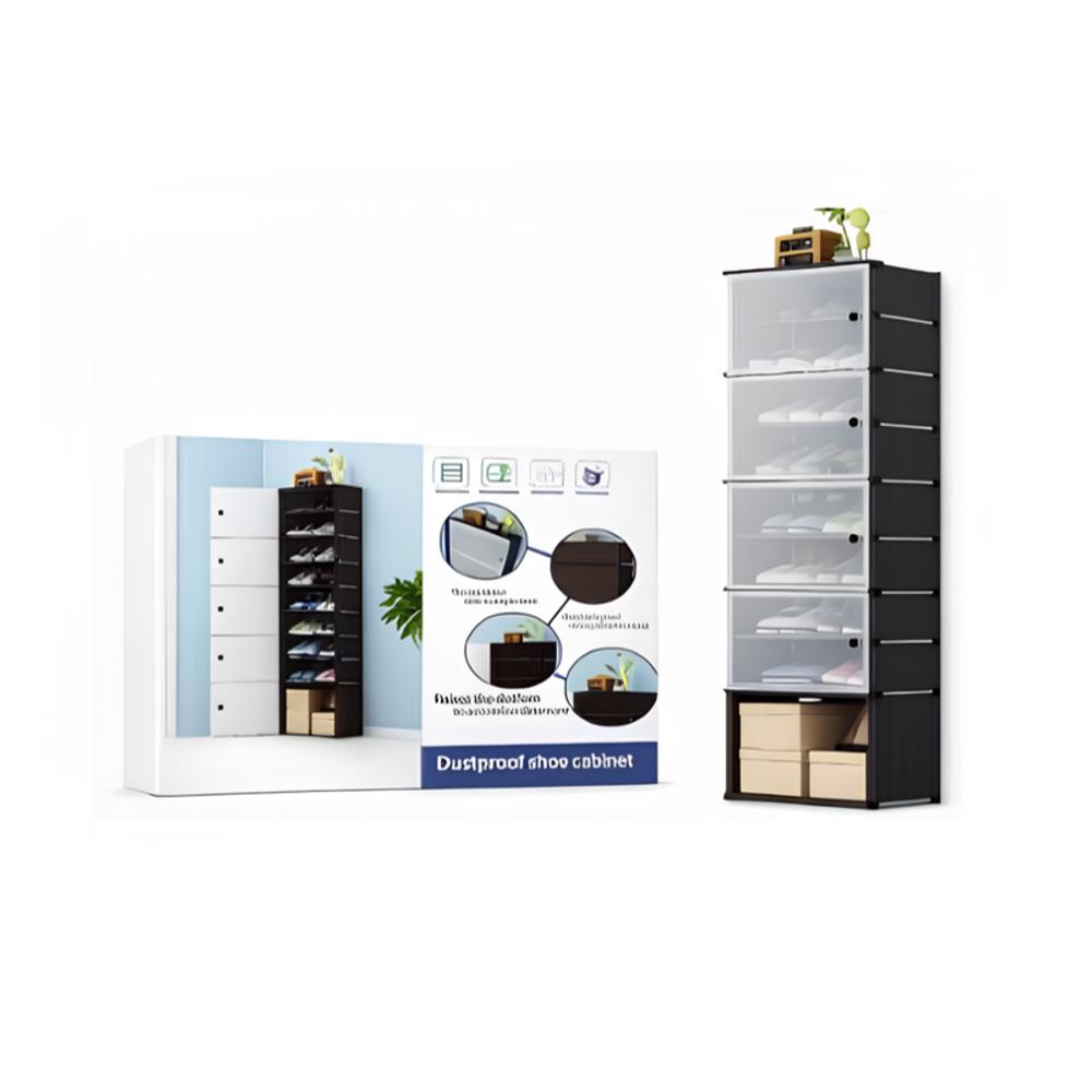 Zapatero Vertical Modular Doble Resistente 5 Niveles Tapa img #2