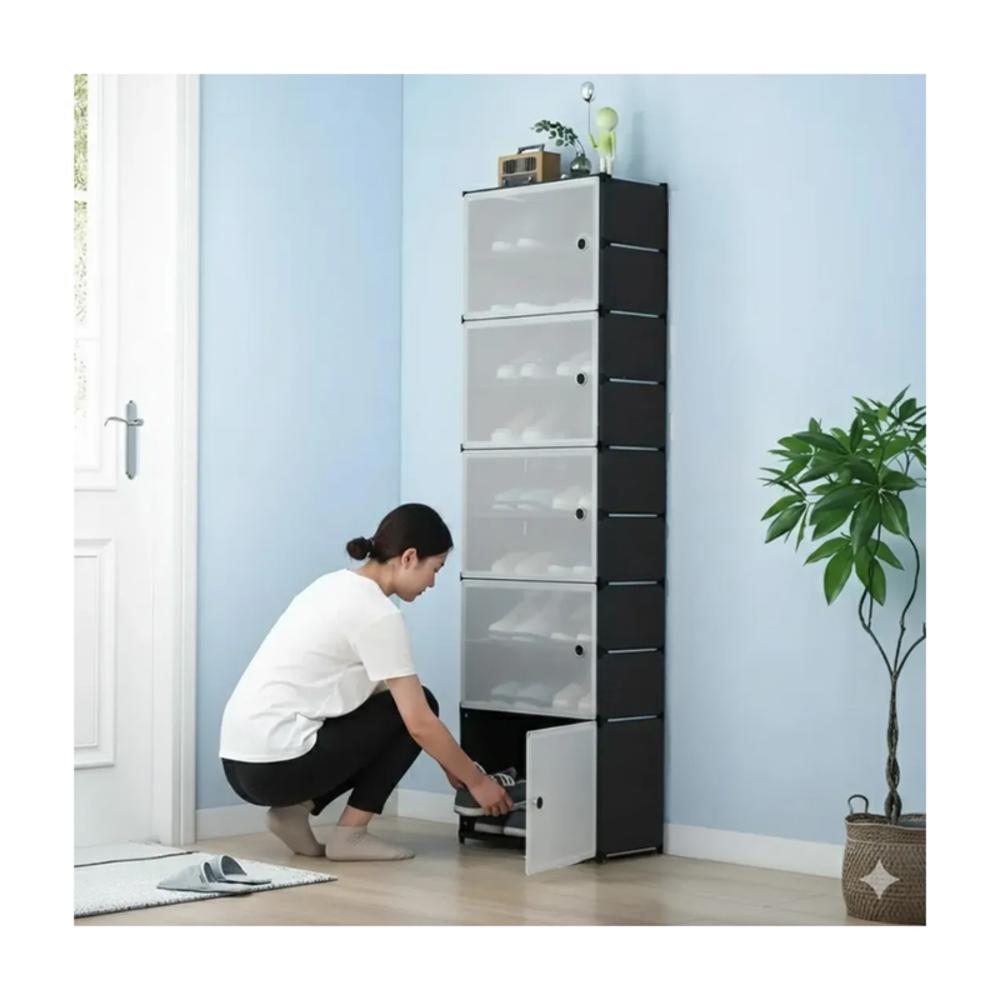 Zapatero Vertical Modular Doble Resistente 5 Niveles Tapa img #3