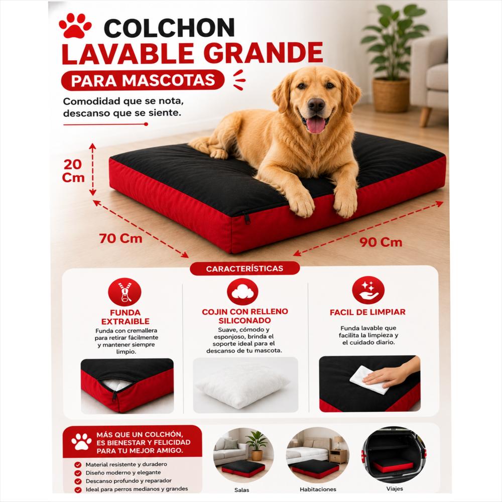 Colchon Lavable Grande Rosado img #2