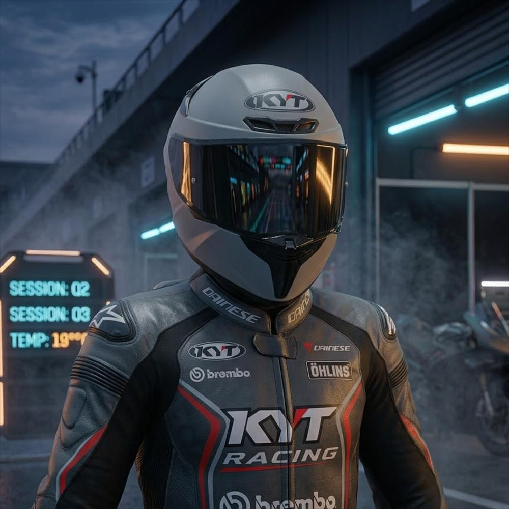 Casco Kyt Tt Revo Plano Gris Claro img #3