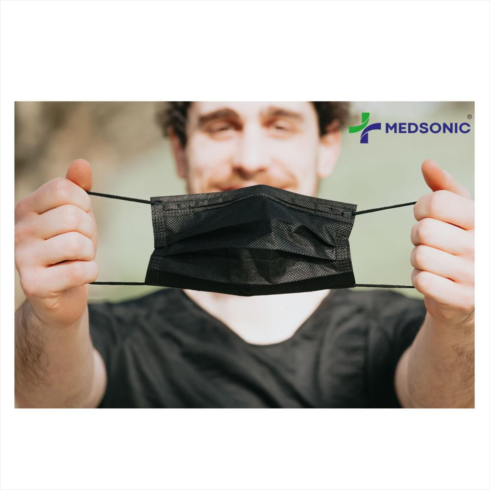 Tapabocas Desechable Negro 3 Capas Alta Protección Pack X50 img #4