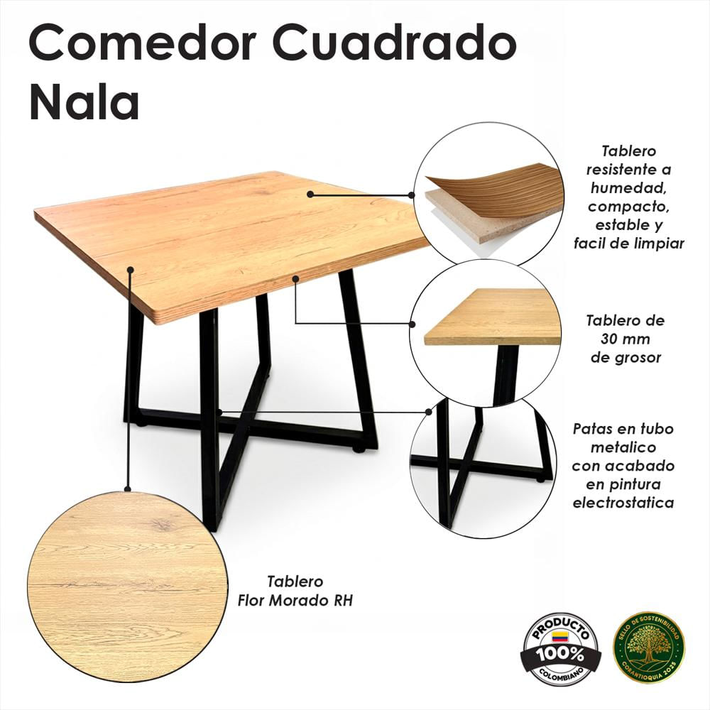 Mesa De Comedor Cuadrado Nala img #2