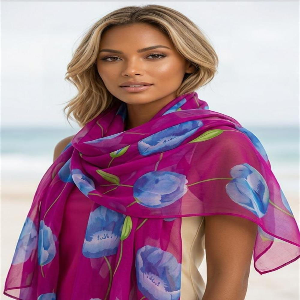 Pashmina Pañoleta Estampada En Seda img #1