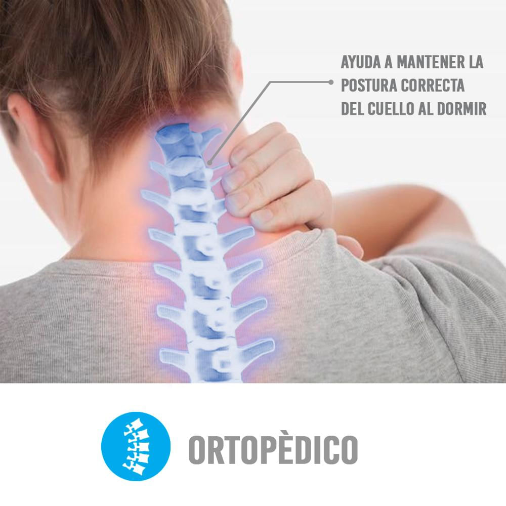Almohada Ortopedica Viscoelastica Con Memoria Cervical Alta img #3