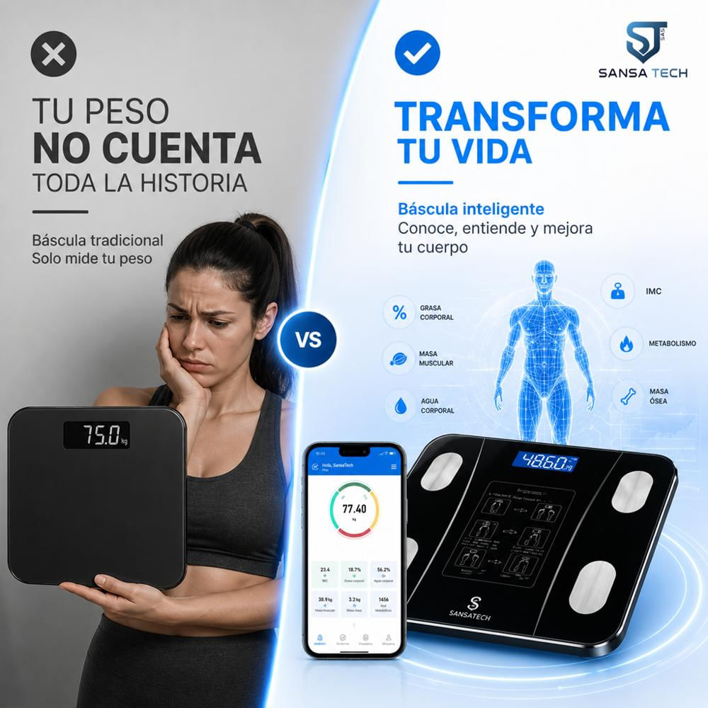 Báscula Digital Inteligente Bluetooth Control Peso Grasa img #2