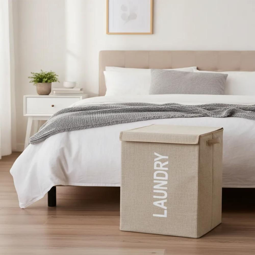 Canasto Para Ropa Retráctil Laundry Beige img #2