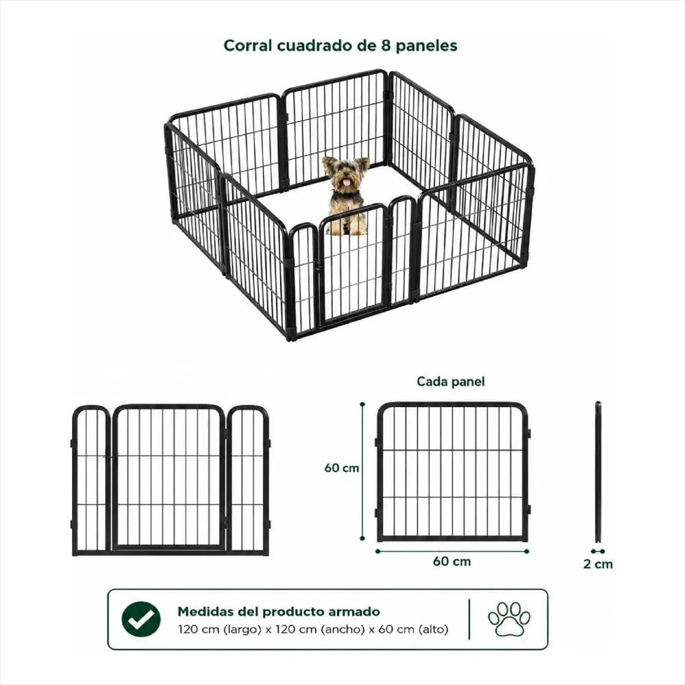 Corral Para Perros 60 Cm De Altura, Resistente 8 Paneles img #2