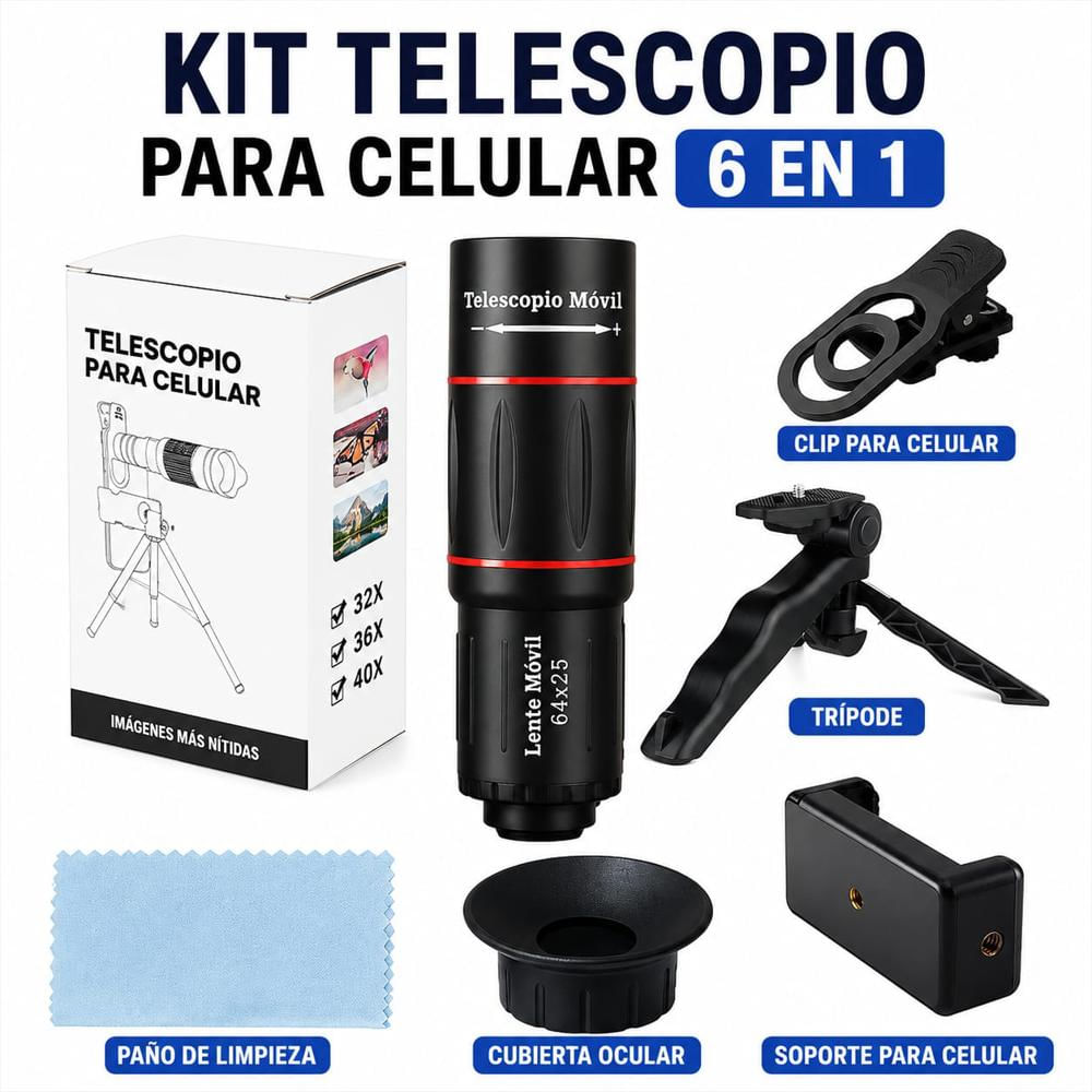 Monocular Potente 64X25 Con Soporte De Celular Y Tripode img #2