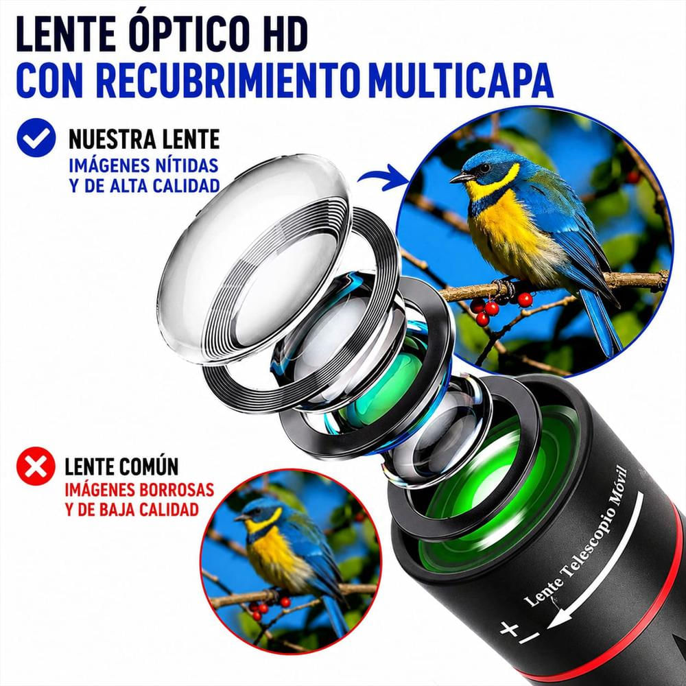 Monocular Potente 64X25 Con Soporte De Celular Y Tripode img #3