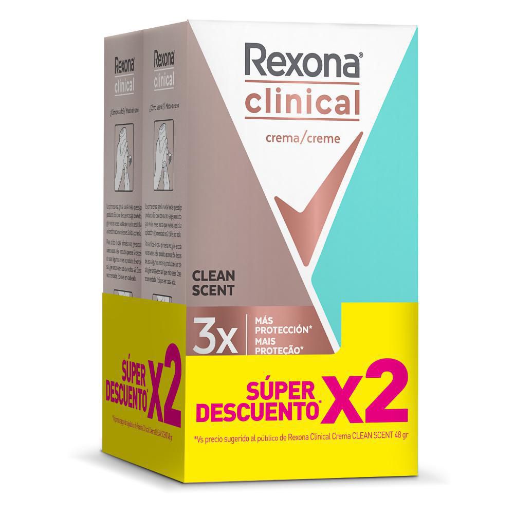Desodorante Rexona clinical clean scent crema (96 gr)