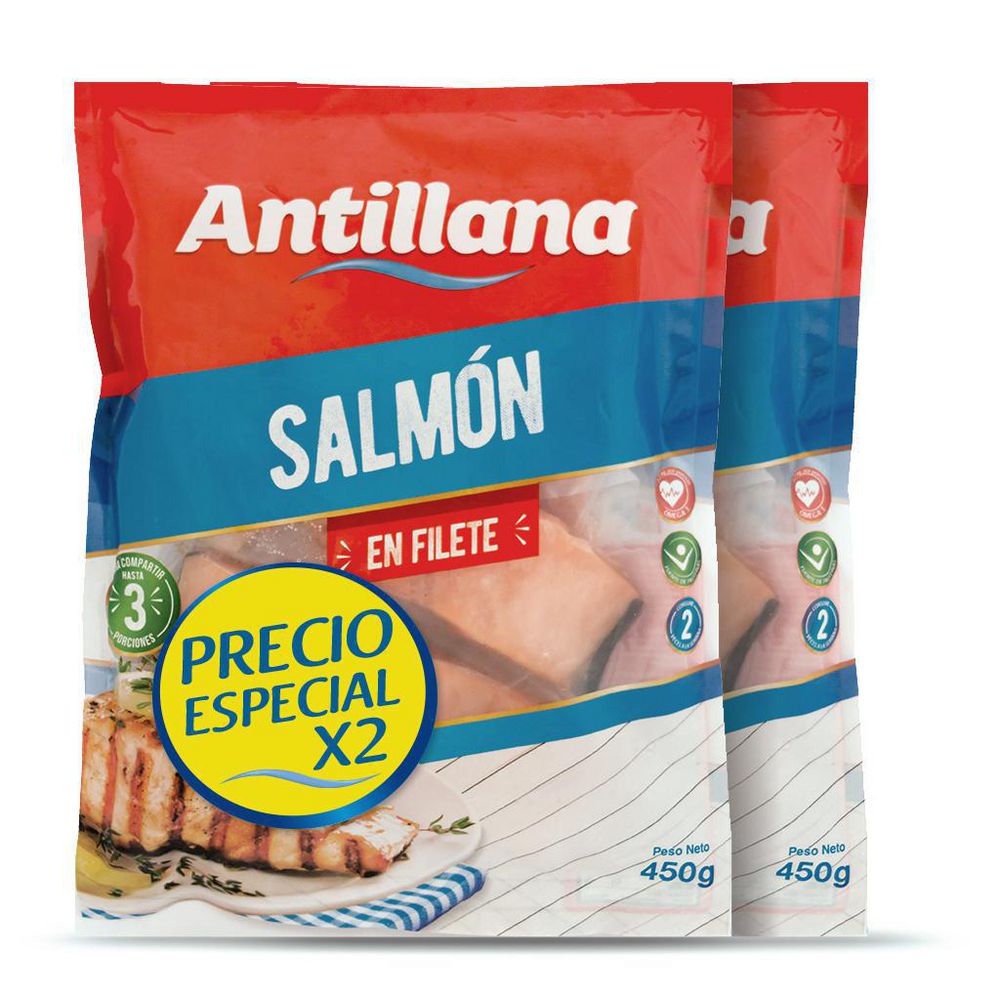 Filete de salmón ANTILLANA congelado x2 paquetes (900  gr) img #1