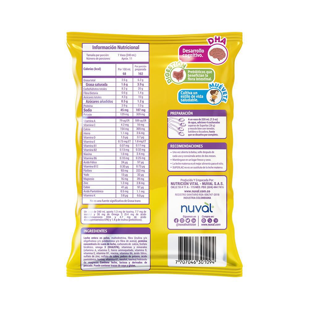 Alimento lácteo SUPERLAC en polvo buena fuente de hierro (400  gr) img #2