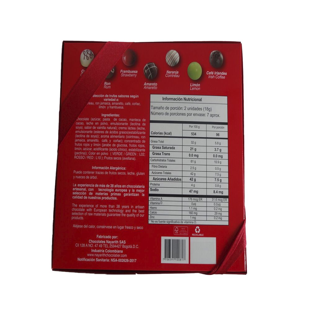 Trufas NAYARITH de chocolate estuche rojo (125  gr) img #2