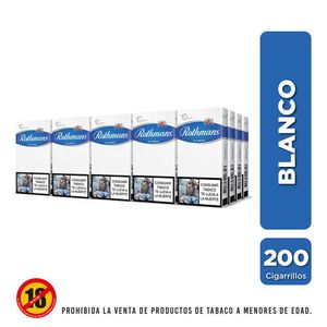 Cigarrillos ROTHMANS blanco cartón media (200 und)