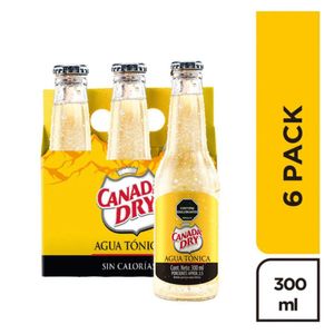 Agua tónica CANADA DRY sin calorías six pack (1800 ml)