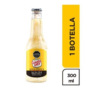 Agua tónica CANADA DRY botella sin calorías vidrio (300 ml)
