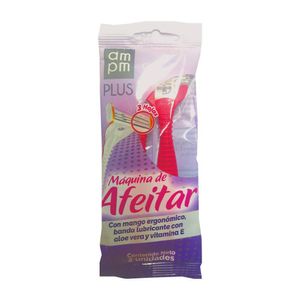 Máquina de afeitar AMPM PLUS banda con aloe vera y vitamina E (2 und)