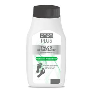 Talco para pies AMPM PLUS desodorante antibacterial (40 gr)