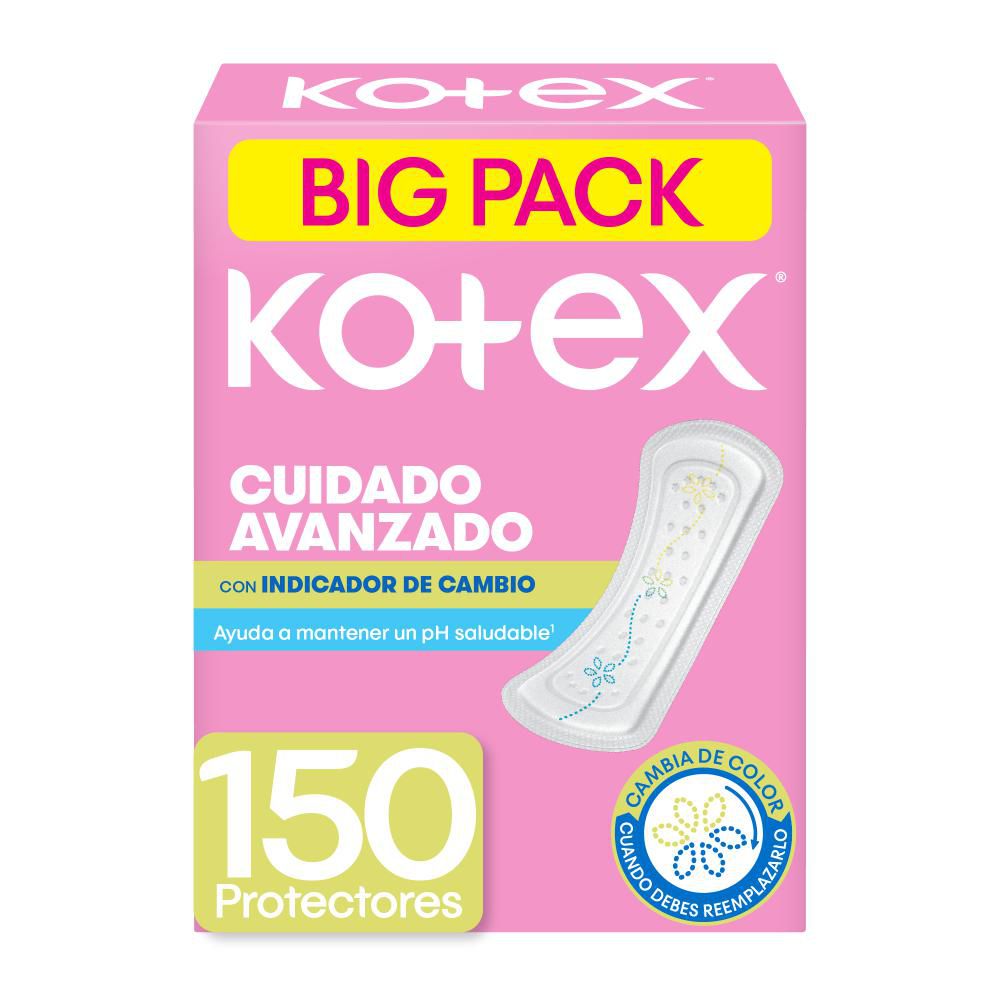 Protectores Kotex con indicador de PH (150 und)