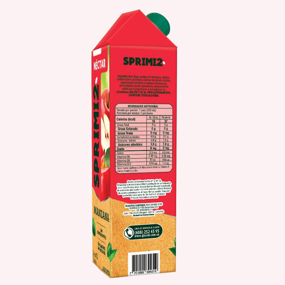 Néctar SPRIMI2 manzana sin conservantes (1000  ml) img #2