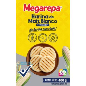 Harina De Maíz Precocida Blanca MEGAREPA Blanca (400 gr)