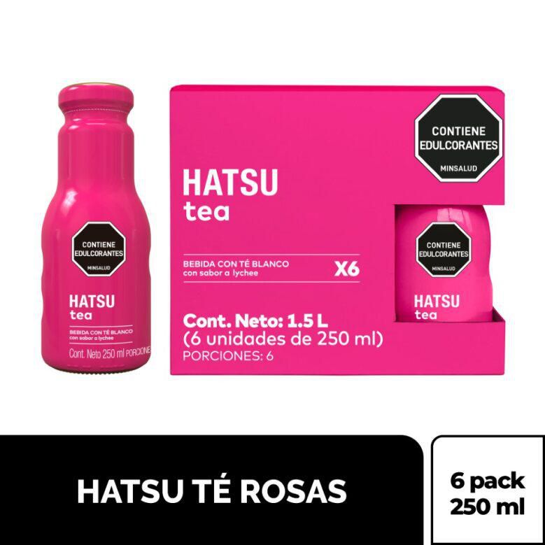 Té HATSU rosa vidrio 250 ml x6und (1500  ml) img #1