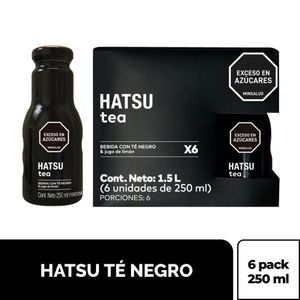 Té HATSU negro botella vidrio x6und 250ml (1500 ml)