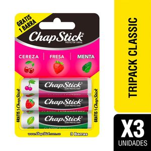 Protector labial CHAPSTICK classic sabores surtidos x3und (8 gr)